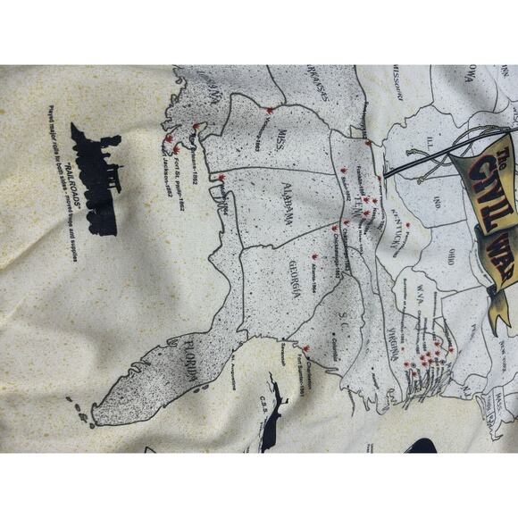 VTG 90s American Civil War History Crewneck Pullover Sweatshirt Size 2XL USA Map - Picture 8 of 14